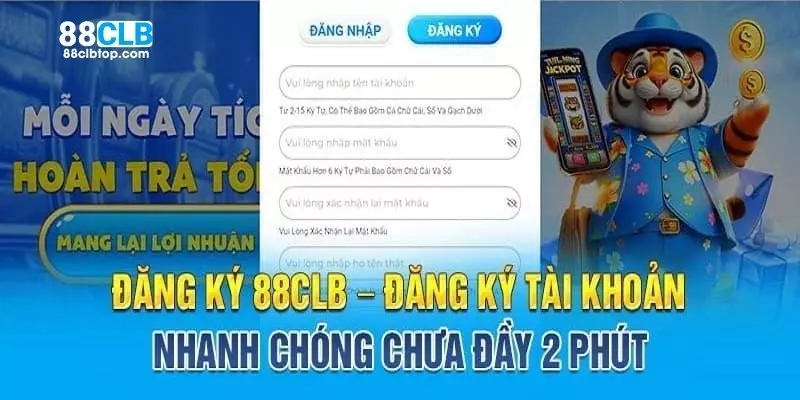 Biểu mẫu đăng ký tài khoản hội viên 88CLB